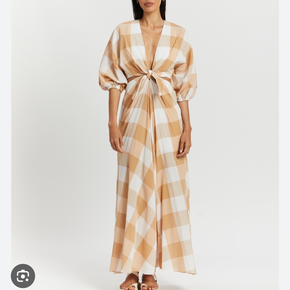 Significant Other Frida Dress Caramel Check 6